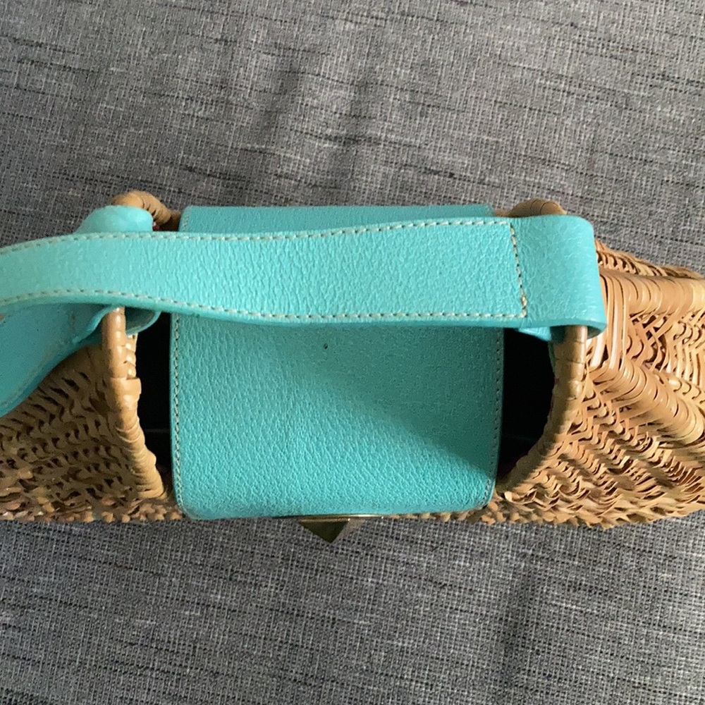 HTF Kate Spade wicker leather XL Bag - Picture 2 of 9